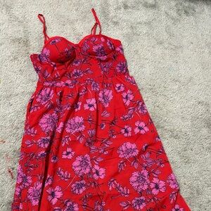Floral Red and Pink Women's Dress